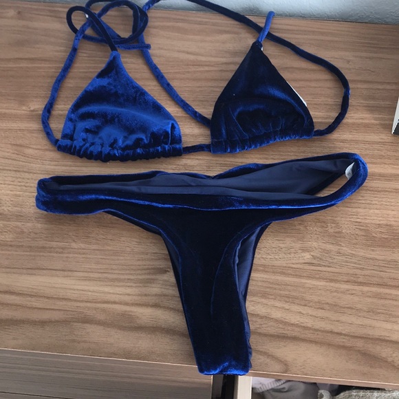 blue velvet bathing suit